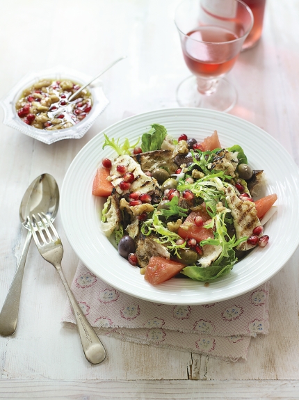 Watermelon salad - halloumi