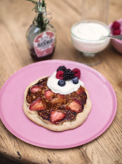 Strawberries - buckwheat pancakes