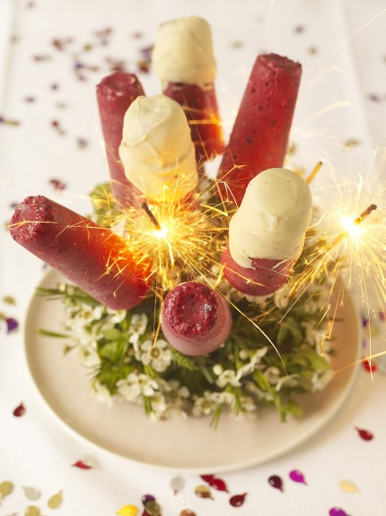 Strawberries - ice lollies