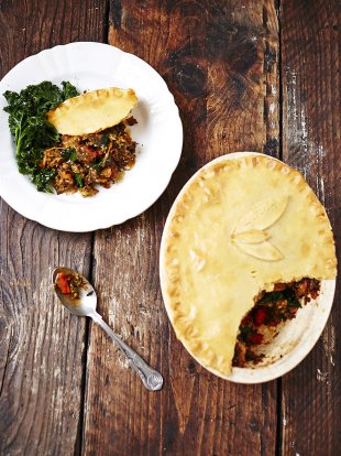 Gluten-free curried veg pie