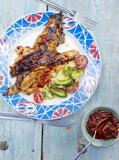 limande sole avec chipotle et ancho recado de piment