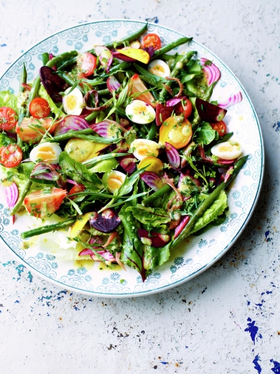 Beetroot nicoise salad
