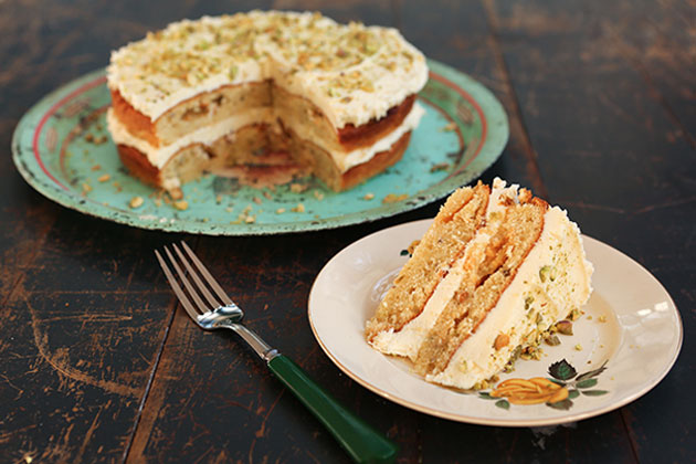 Chetna’s Pistachio &amp; white chocolate cake Jamie Oliver