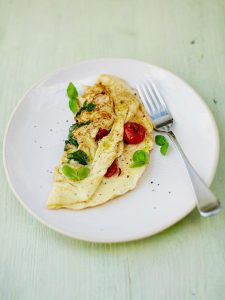 Tomato & basil omelette