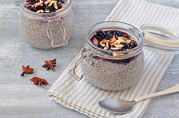 Overnight chia seed pudding with star anise cherries - Jamie Oliver ...