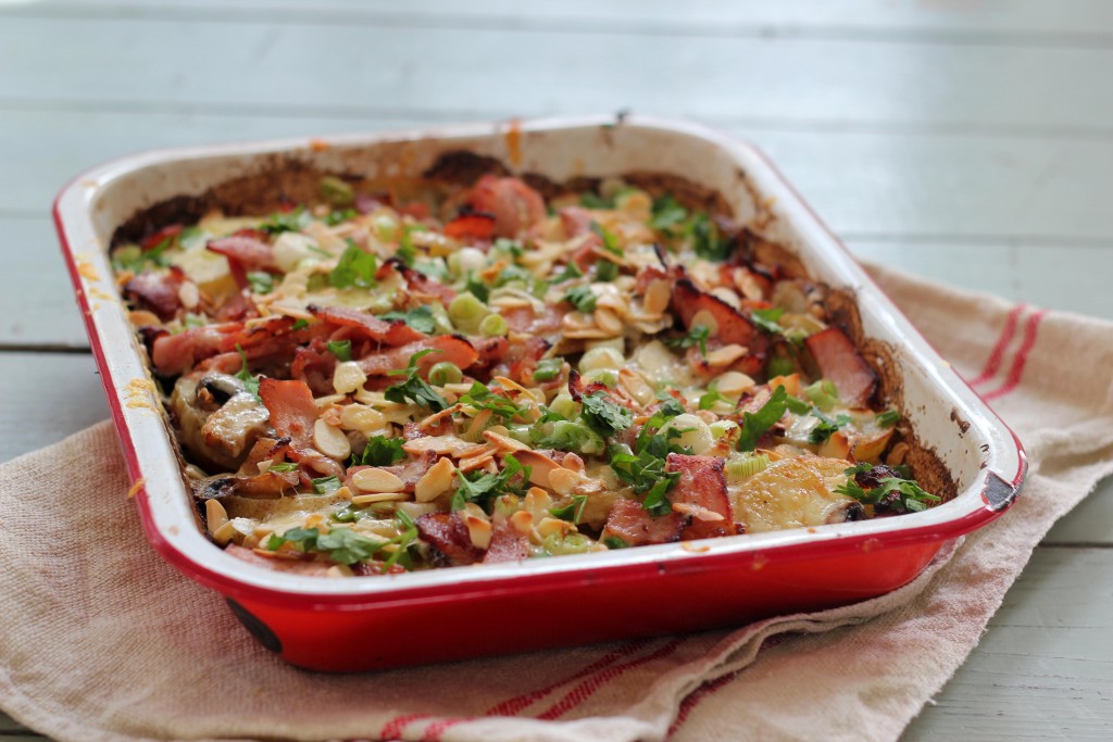 Easy potato gratin with cheese & bacon Jamie Oliver Features